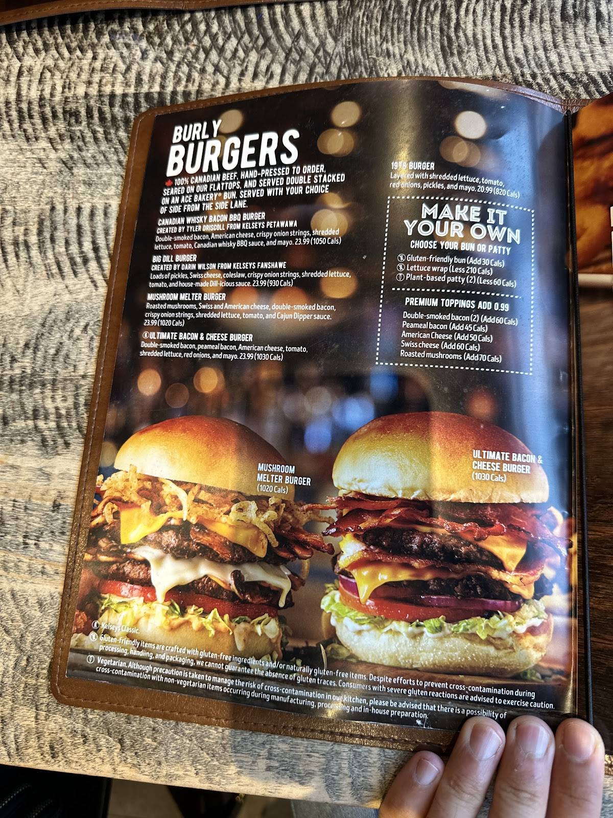 Menu de Kelseys Original Roadhouse Niagara Falls