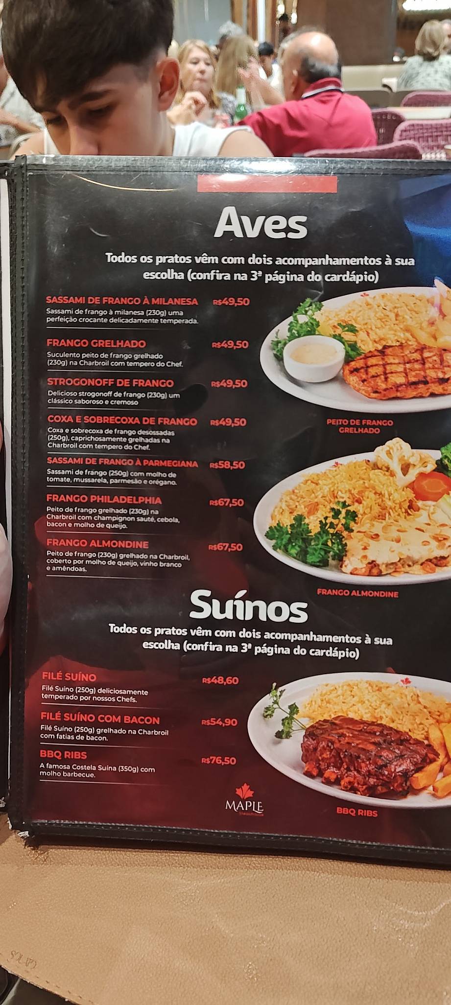 Maple Steakhouse cardápio