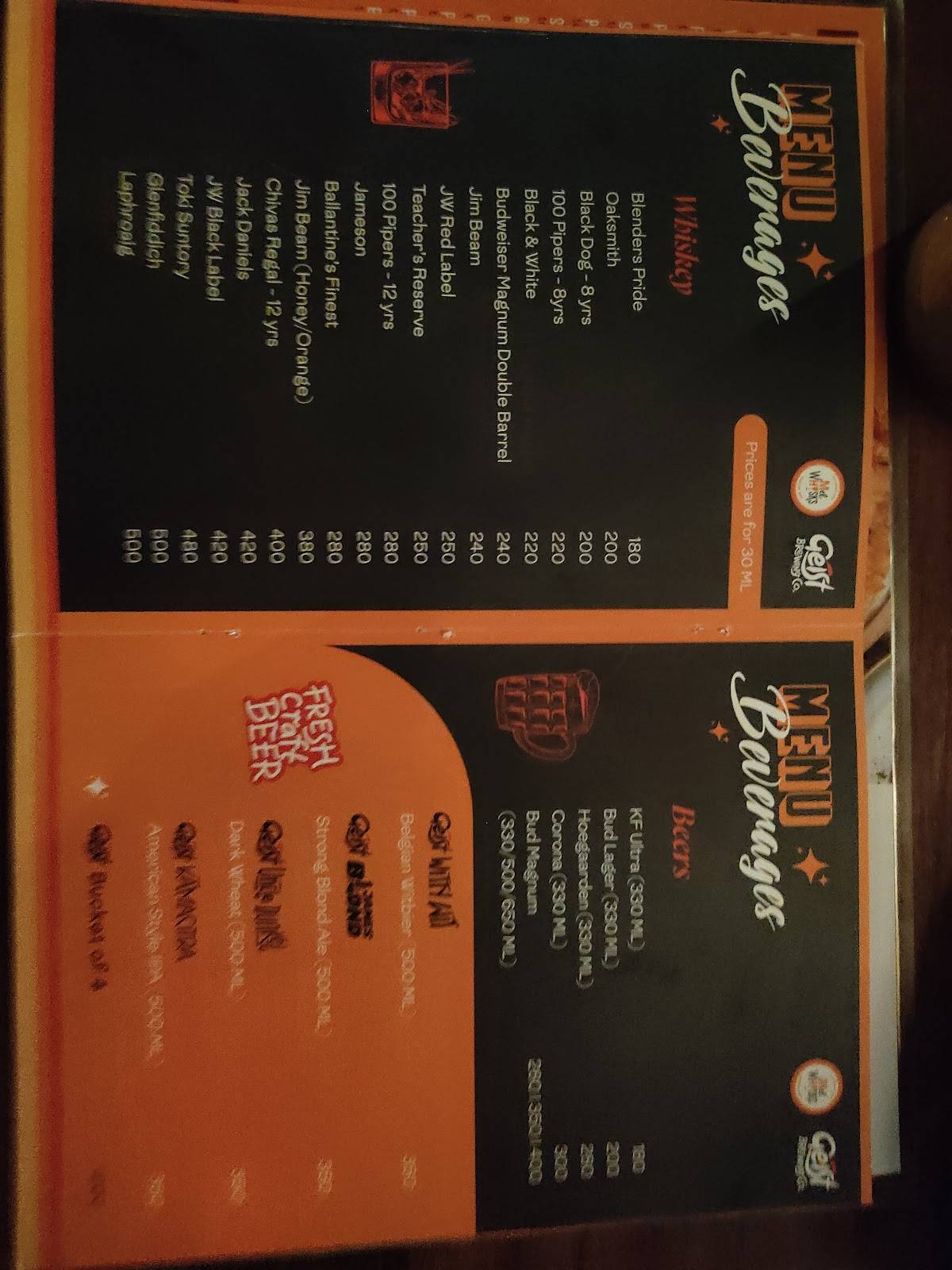 Mel Whisks menu