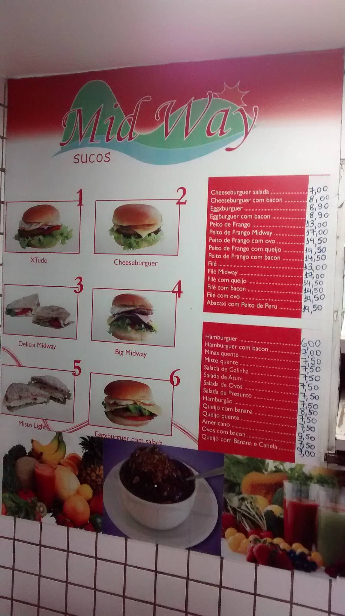 Midway - Restaurante e Bar cardápio