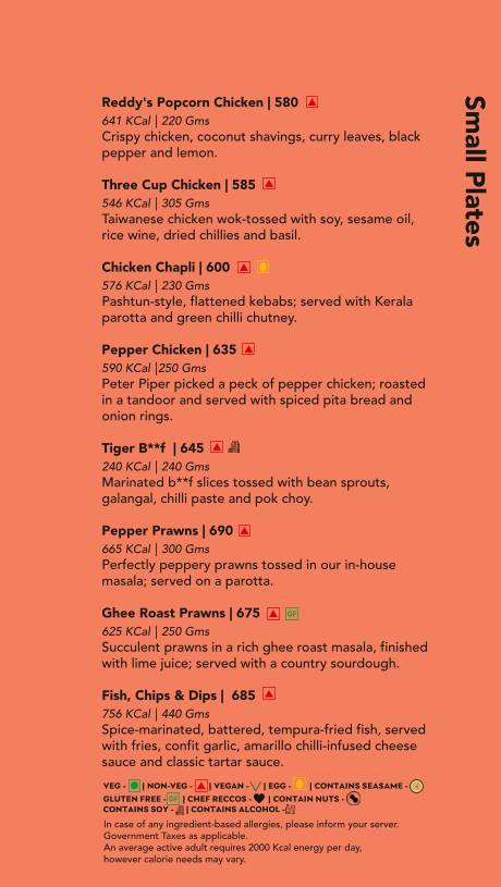Monkey Bar menu