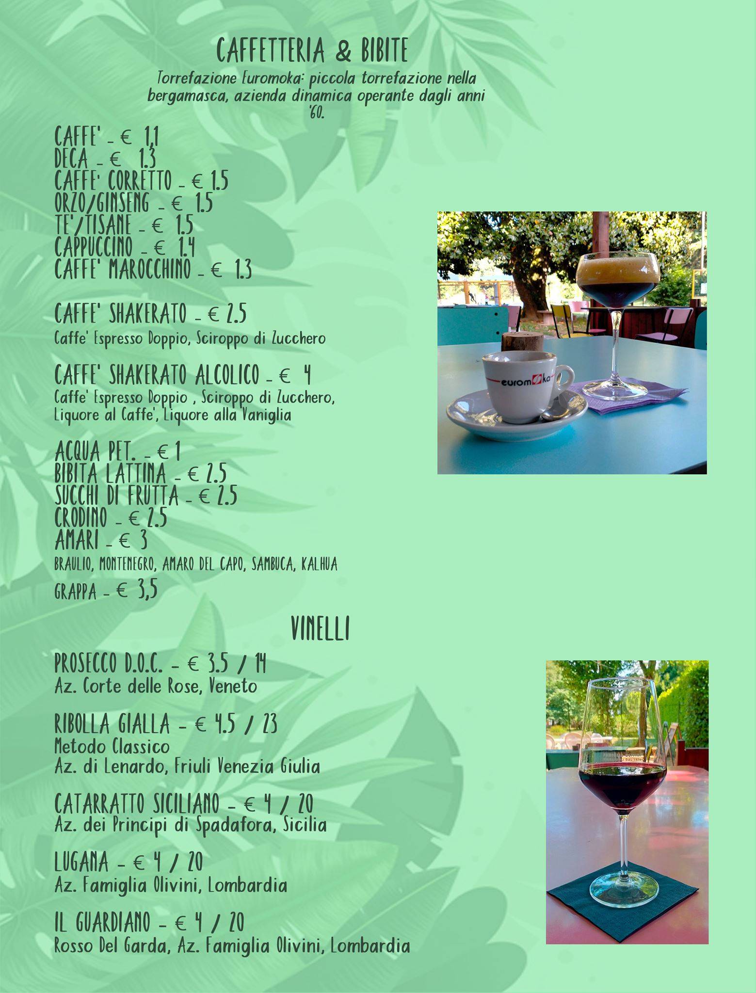 Menu di Bar Parco 