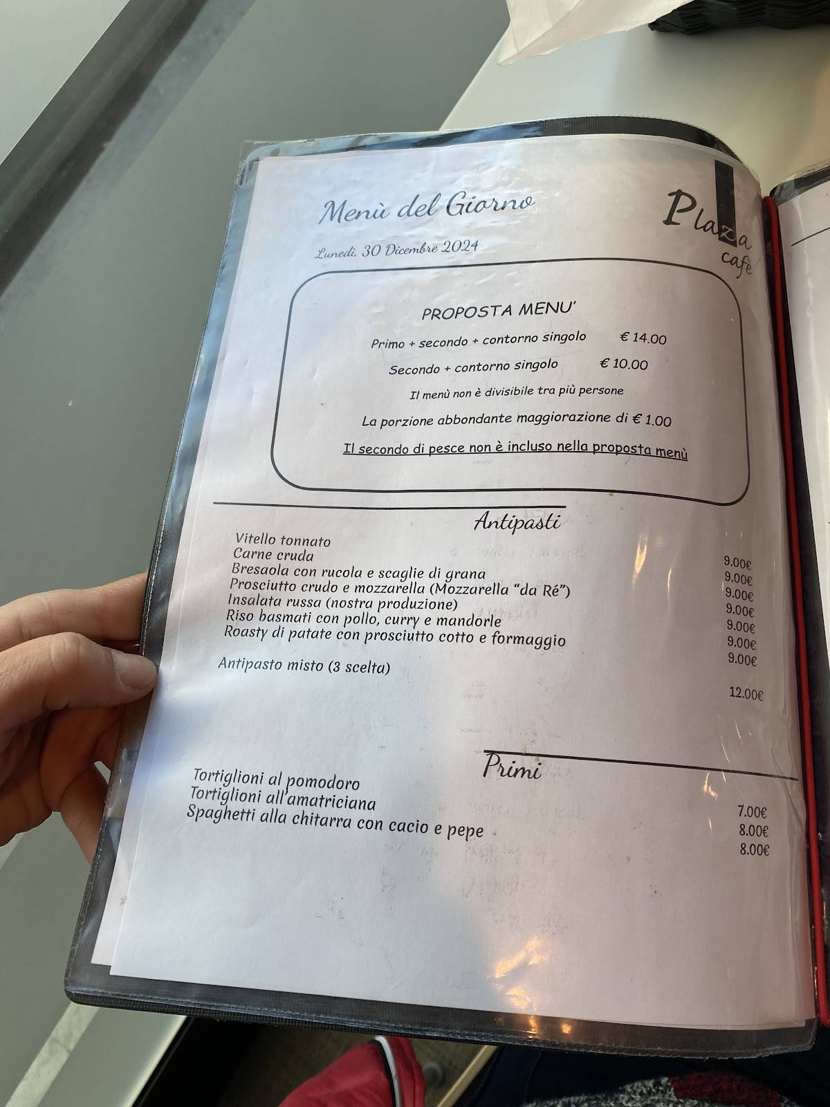 Menu di Plaza Cafè 