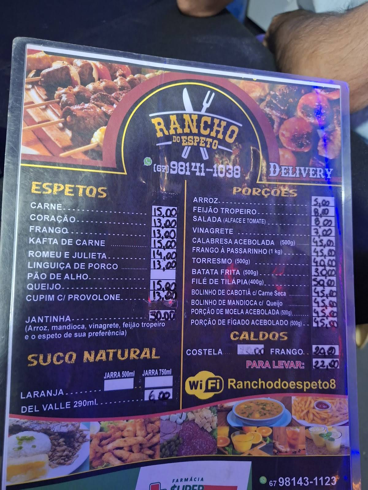 Rancho do Espeto cardápio