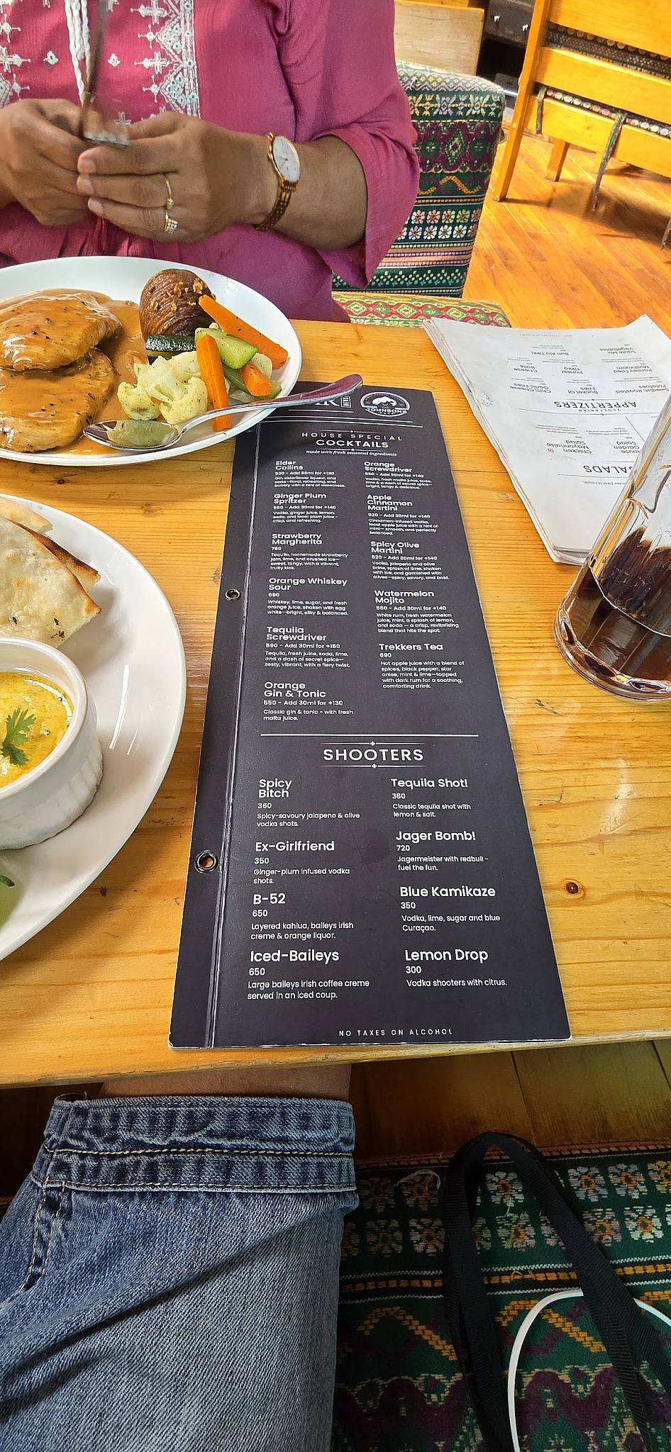 The Johnson's Cafe Hotel & Bar menu