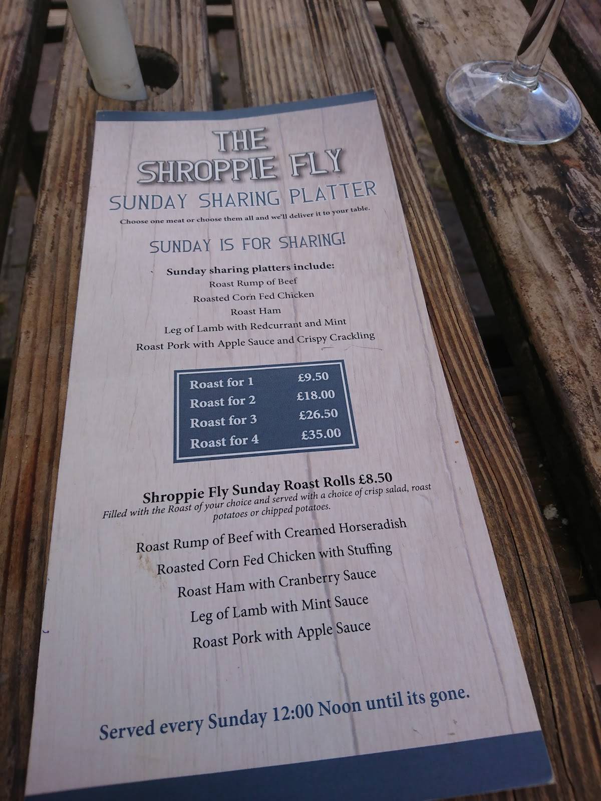 Menu at The Shroppie Fly, Audlem pub & bar, Audlem