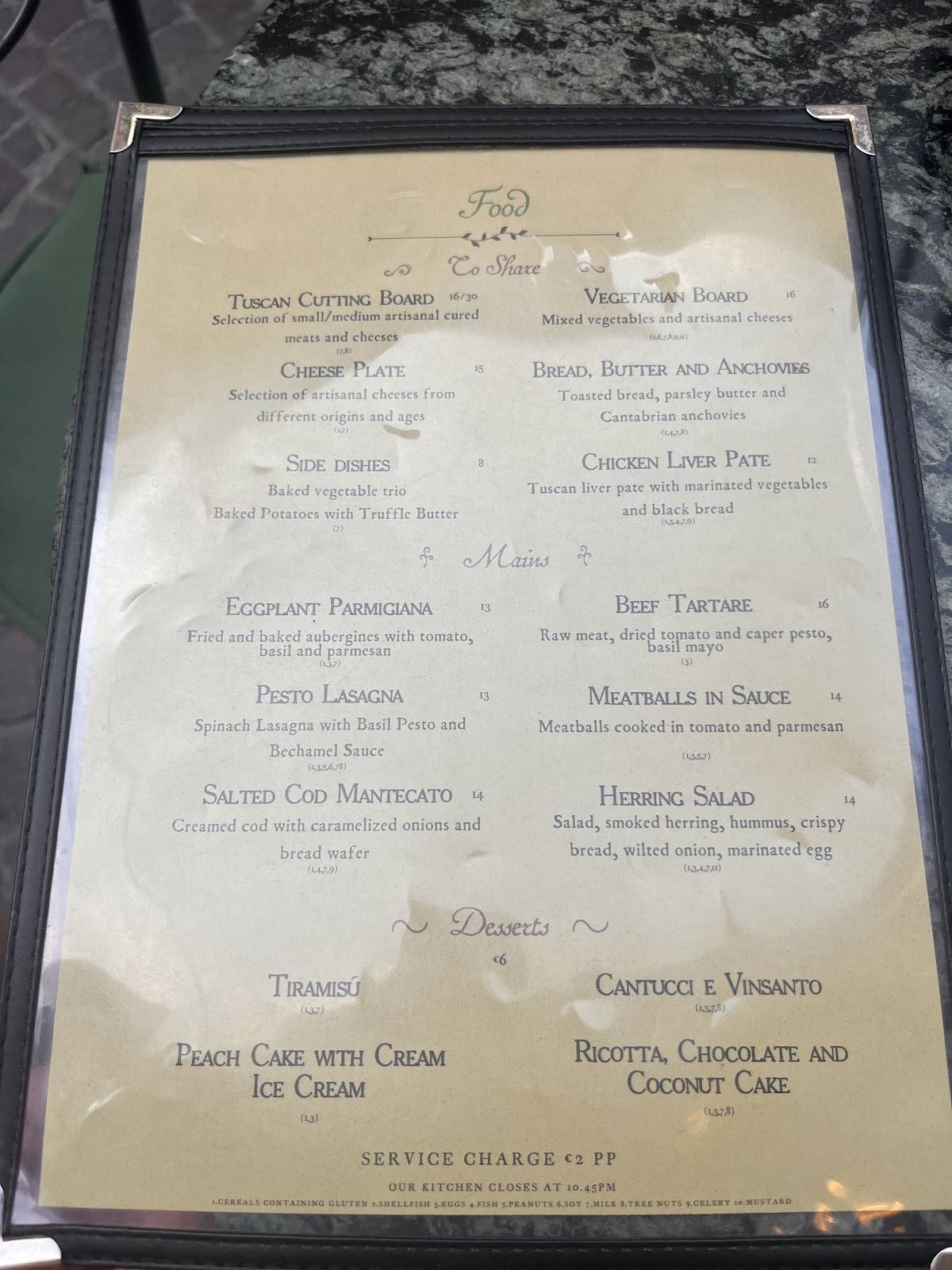 Menu di Vinarkia 