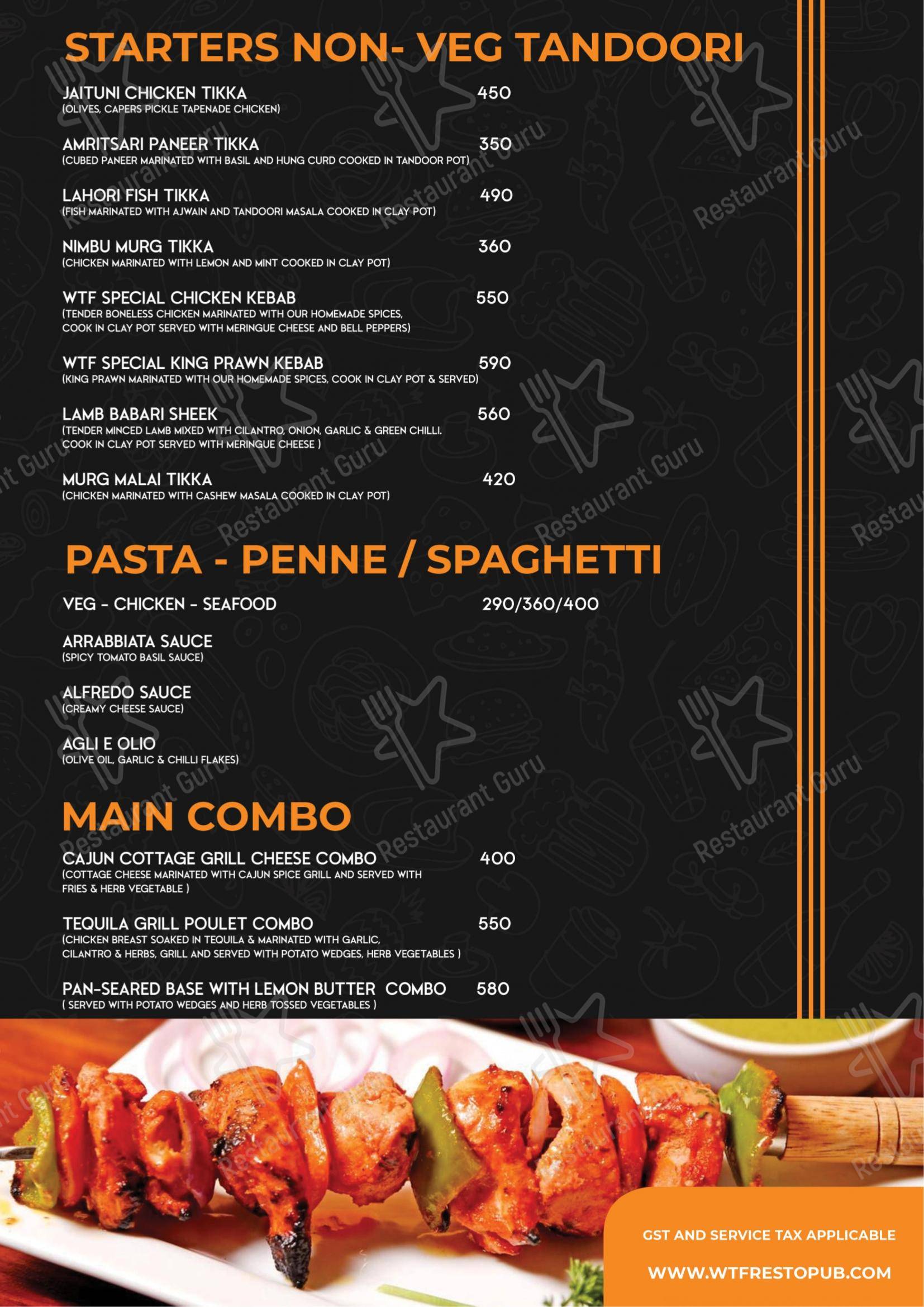 Menu for Way To Fly Restopub Pubs near me in Pondicherry Dance Floor DJ Nights Best Nightlife in Pondicherry Nightclub in Puducherry