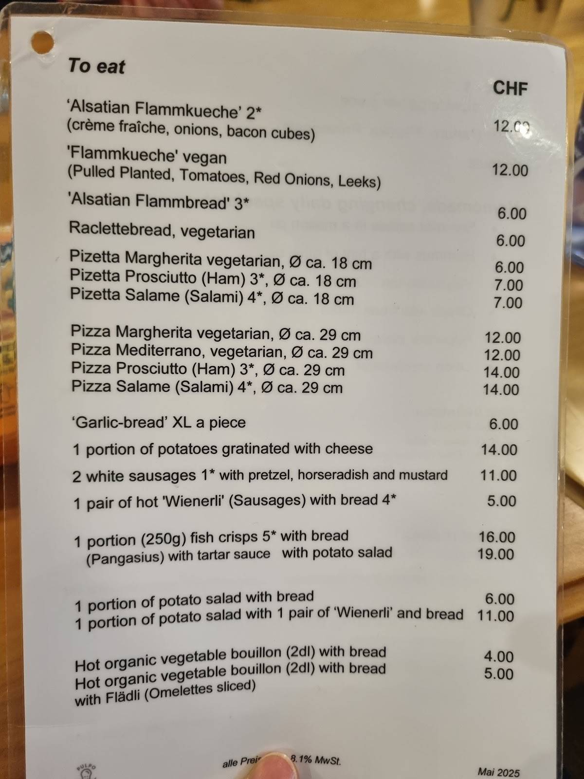 Menu di Pulpo - Restaurant tip 