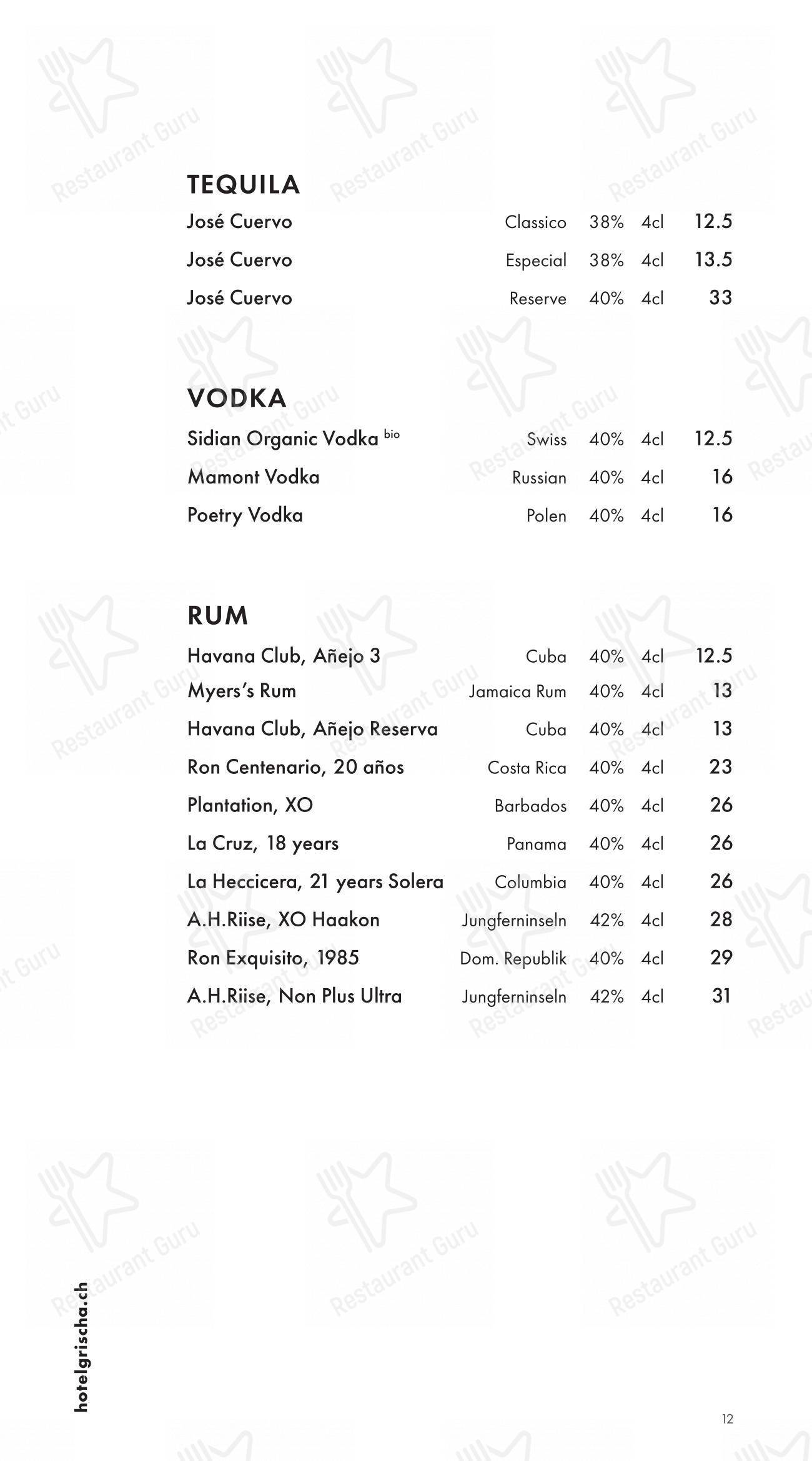 Pulsa Fonduestube in Davos - Menu