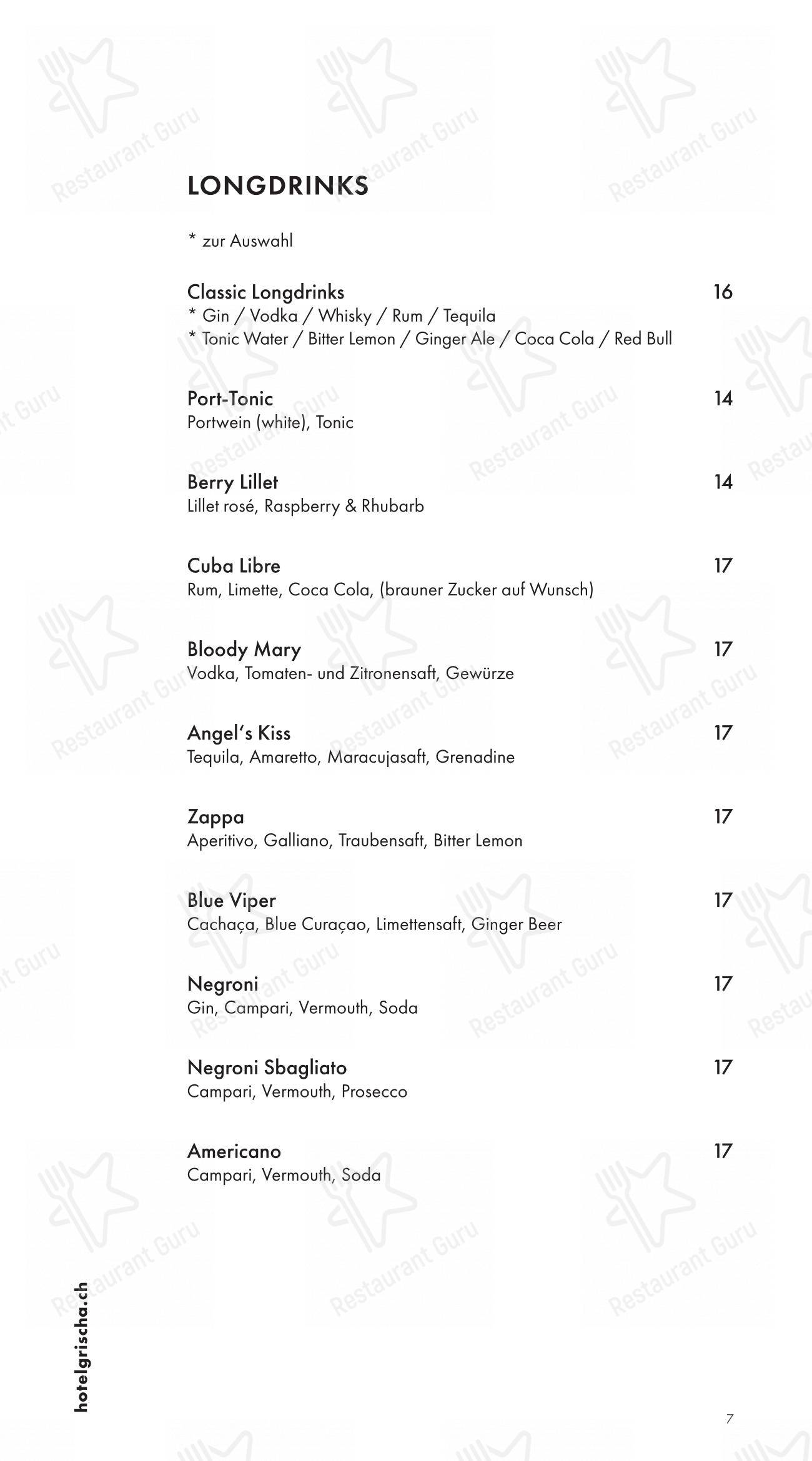 Pulsa Fonduestube in Davos - Menu