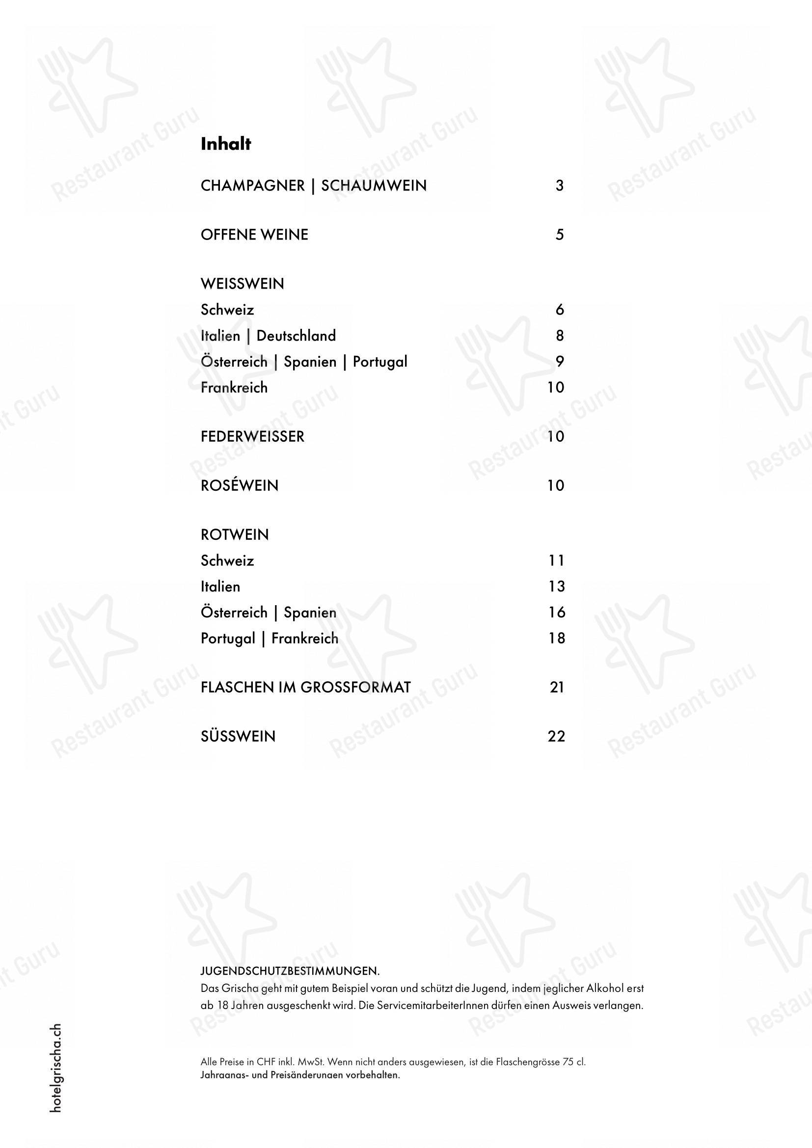 Menu bar per Pulsa Fonduestube in Davos