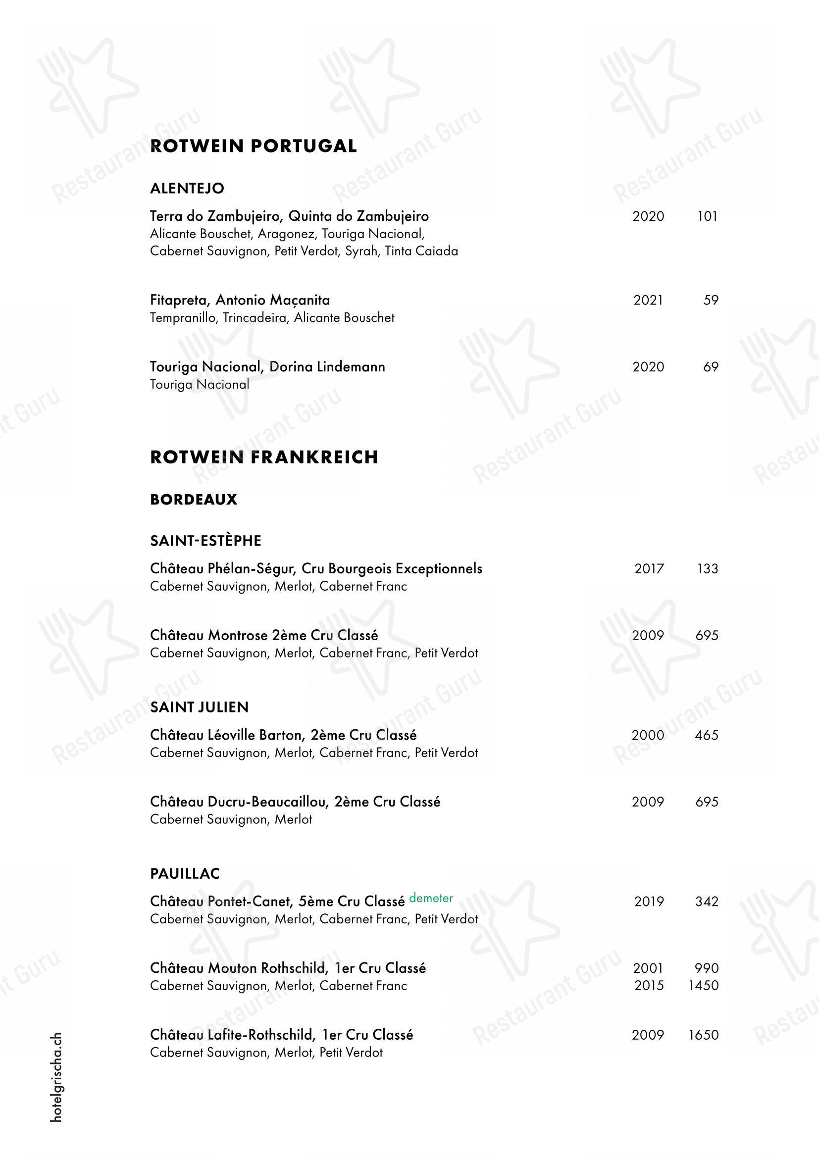 Menu di Pulsa Fonduestube - Menu bar