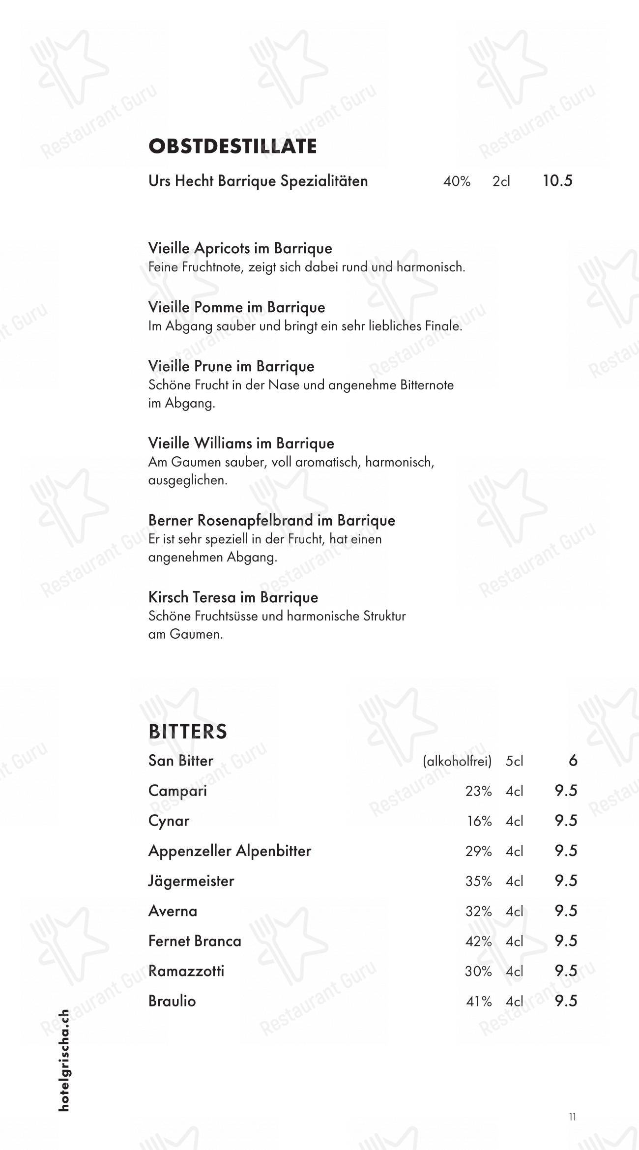Pulsa Fonduestube in Davos - Menu