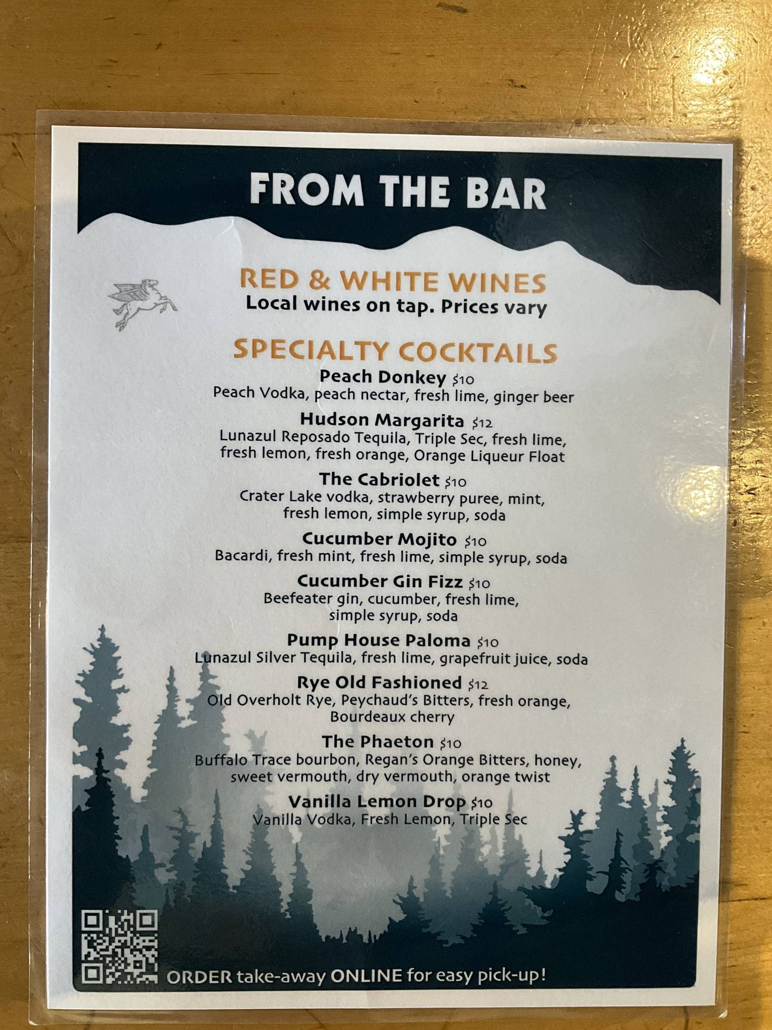 Menu at Pump House Burgers and Tacos pub & bar, Talent
