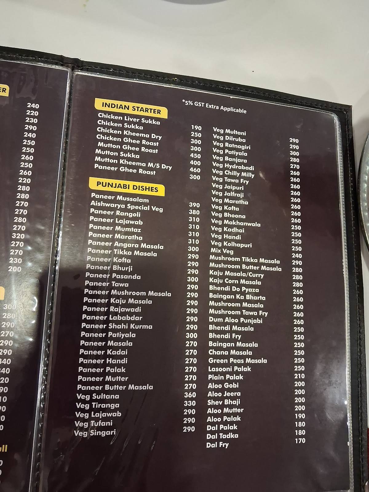Aishwarya Biryani House menu