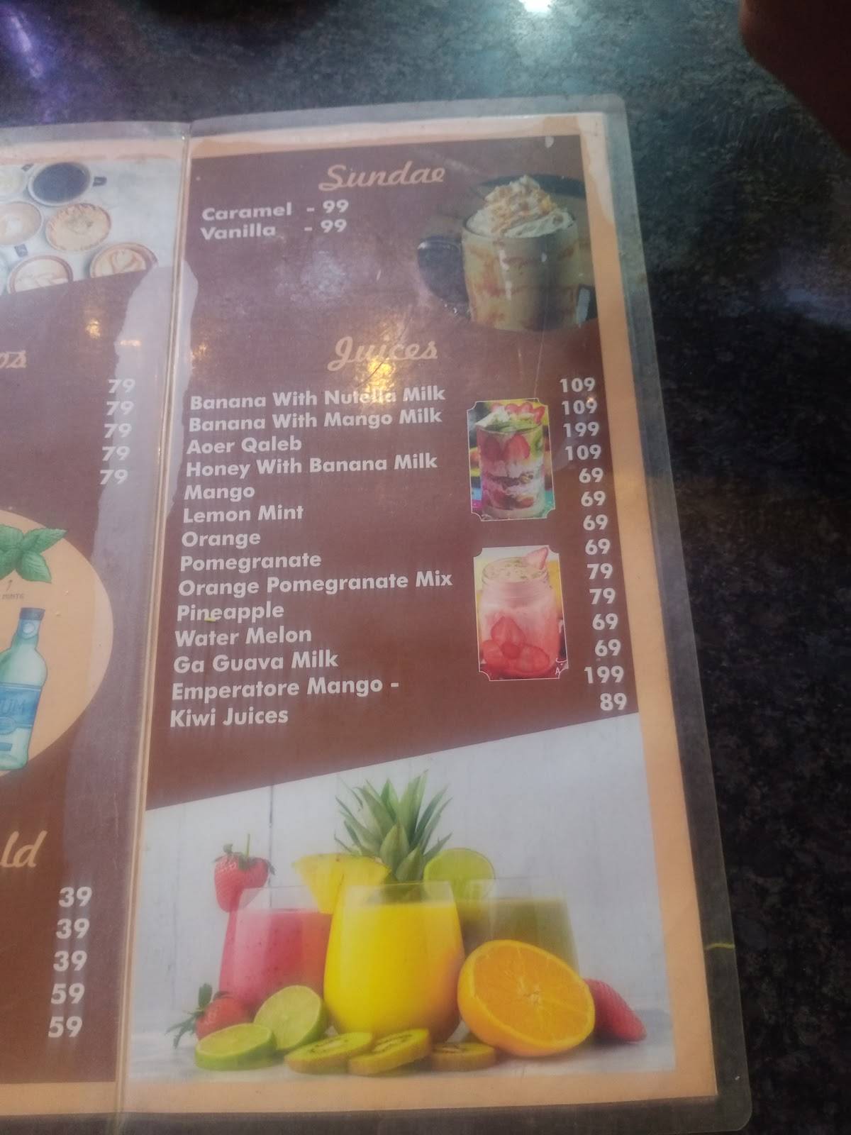 Dose Cafe menu