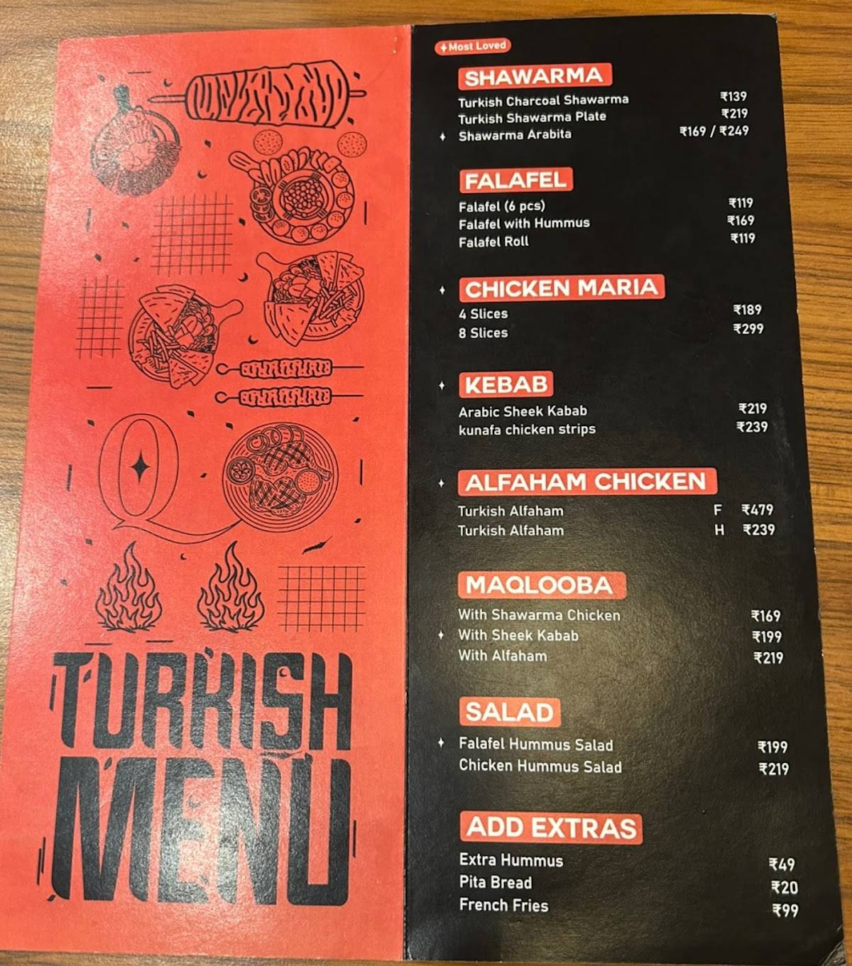 Qirfa menu