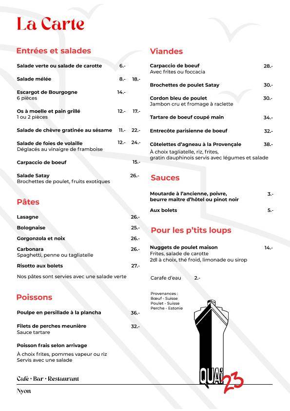 Menu di Quai 23 