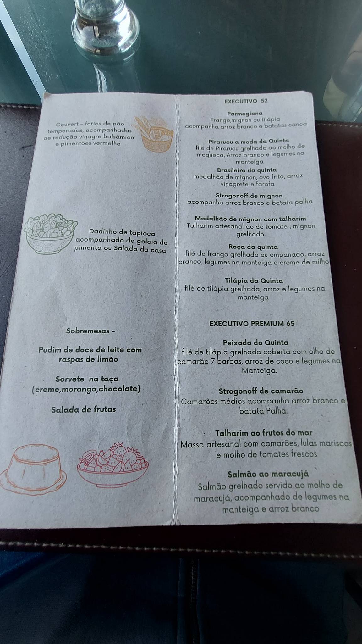 Quinta do Aveiro Pesqueiro cardápio