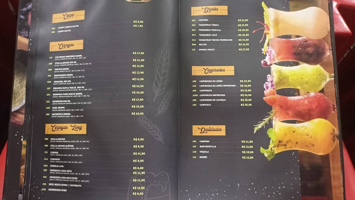 Quiosque do Seu Juca cardápio