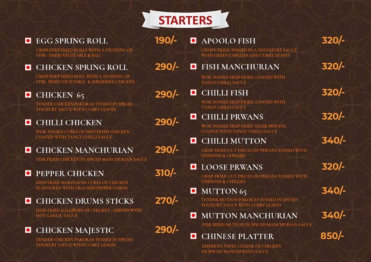 RB Restaurant Korutla menu