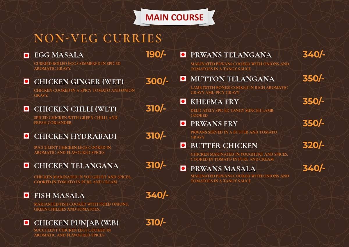 RB Restaurant Korutla menu