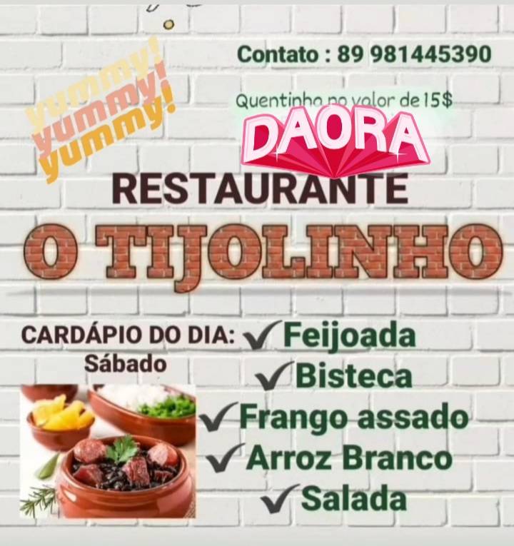 O TIJOLINHO RESTAURANTE cardápio