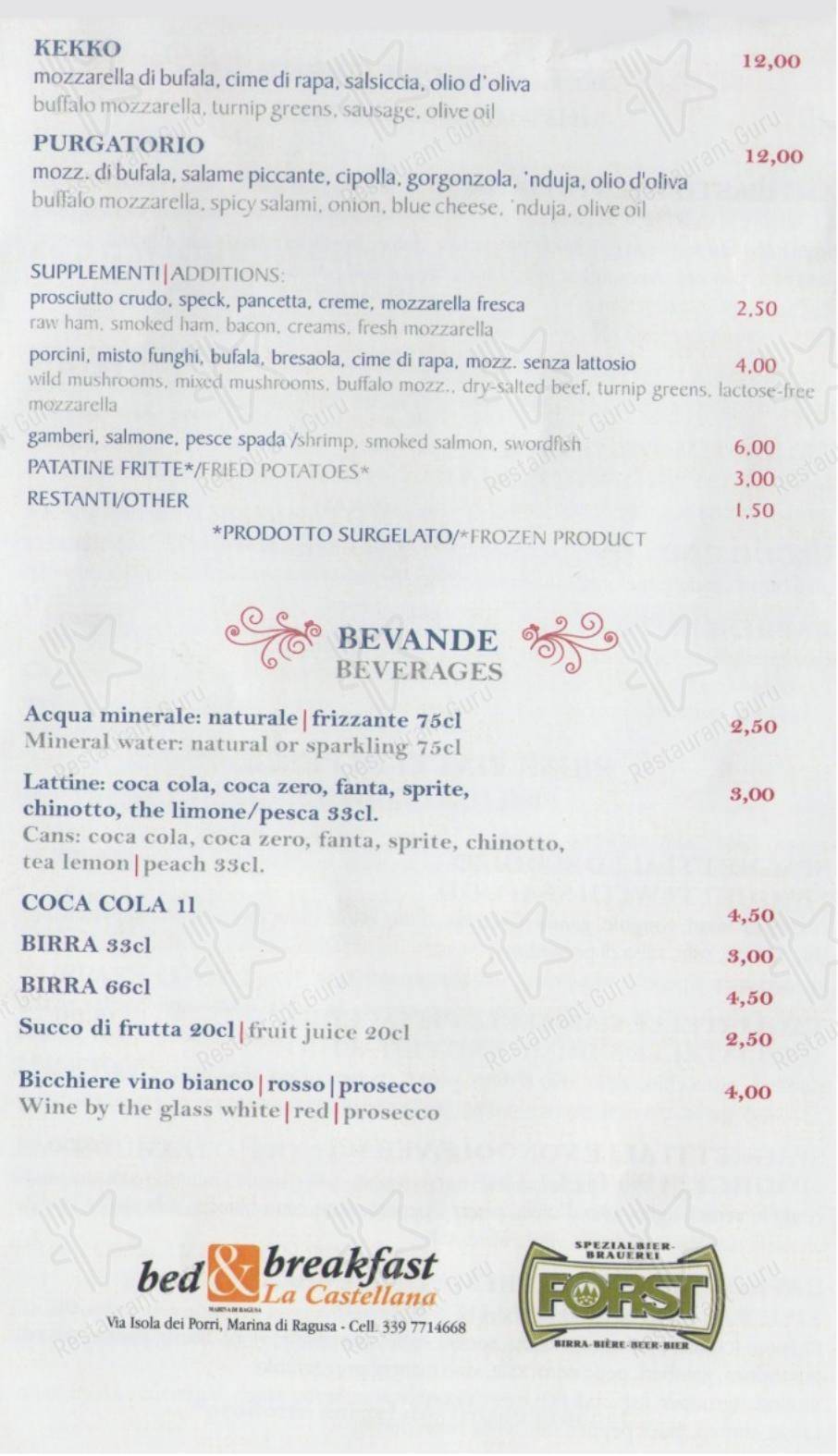 Ristorante Imperial in Marina di Ragusa - Menu bar
