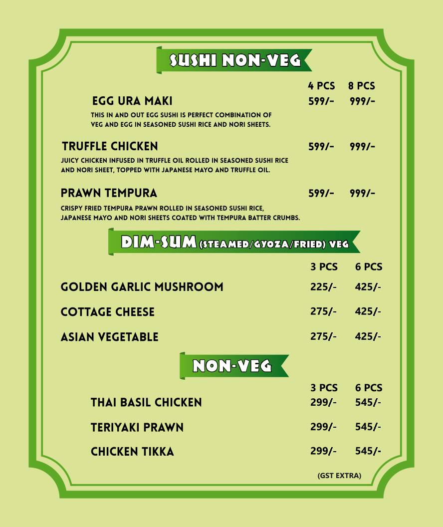 ROYALE ASIAN menu
