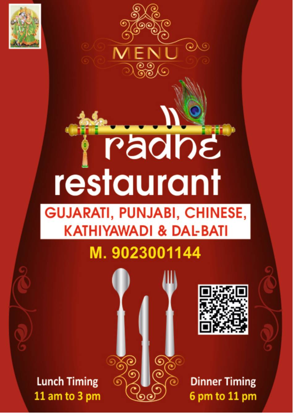 Radhe restaurant menu