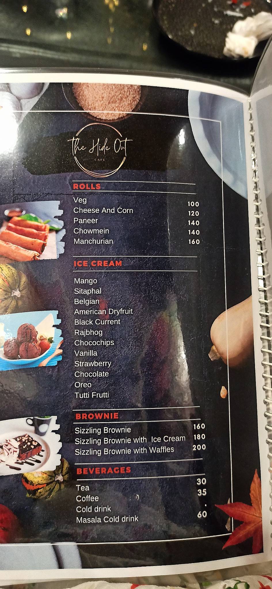 The Hide Out menu