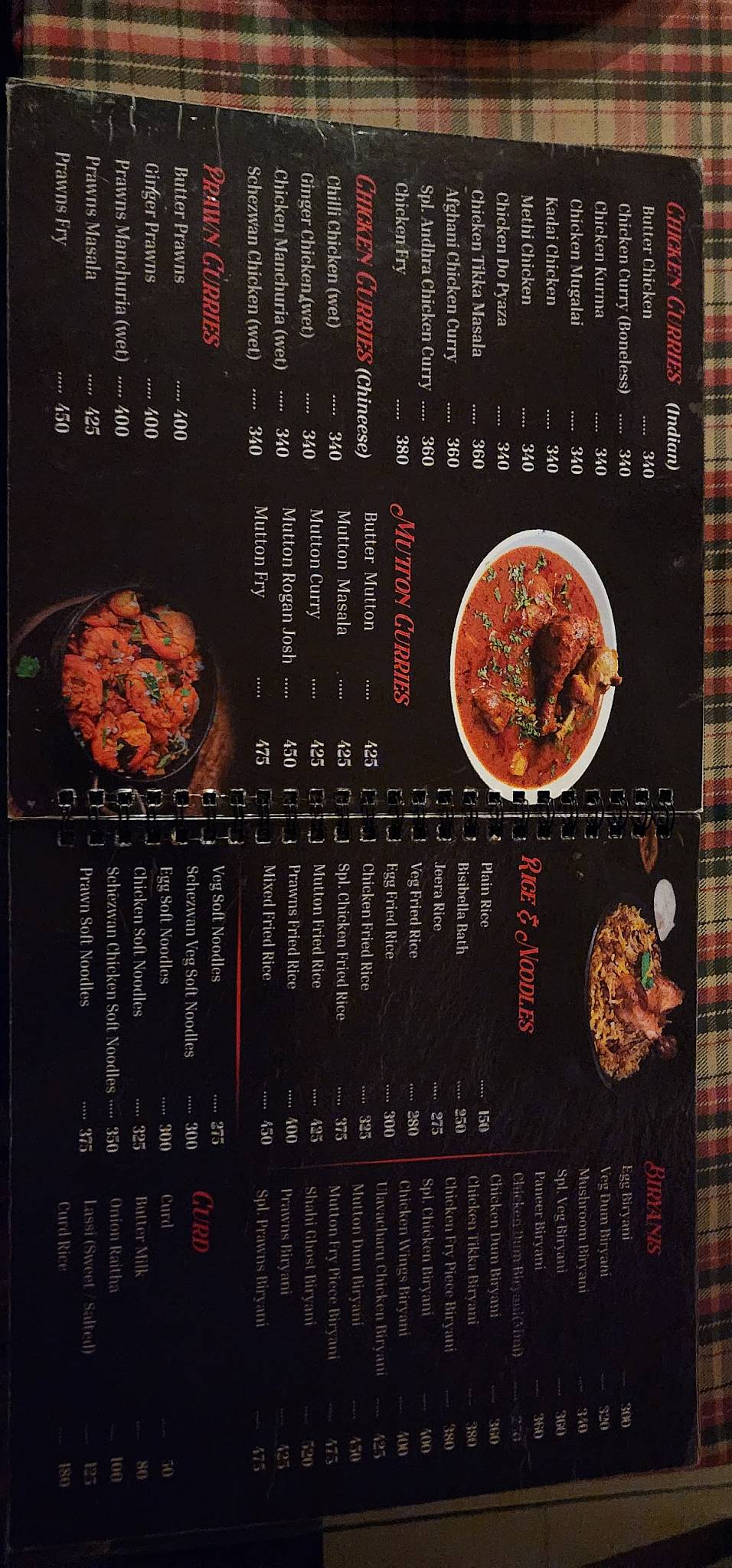 Raj Towers Restaurant menu