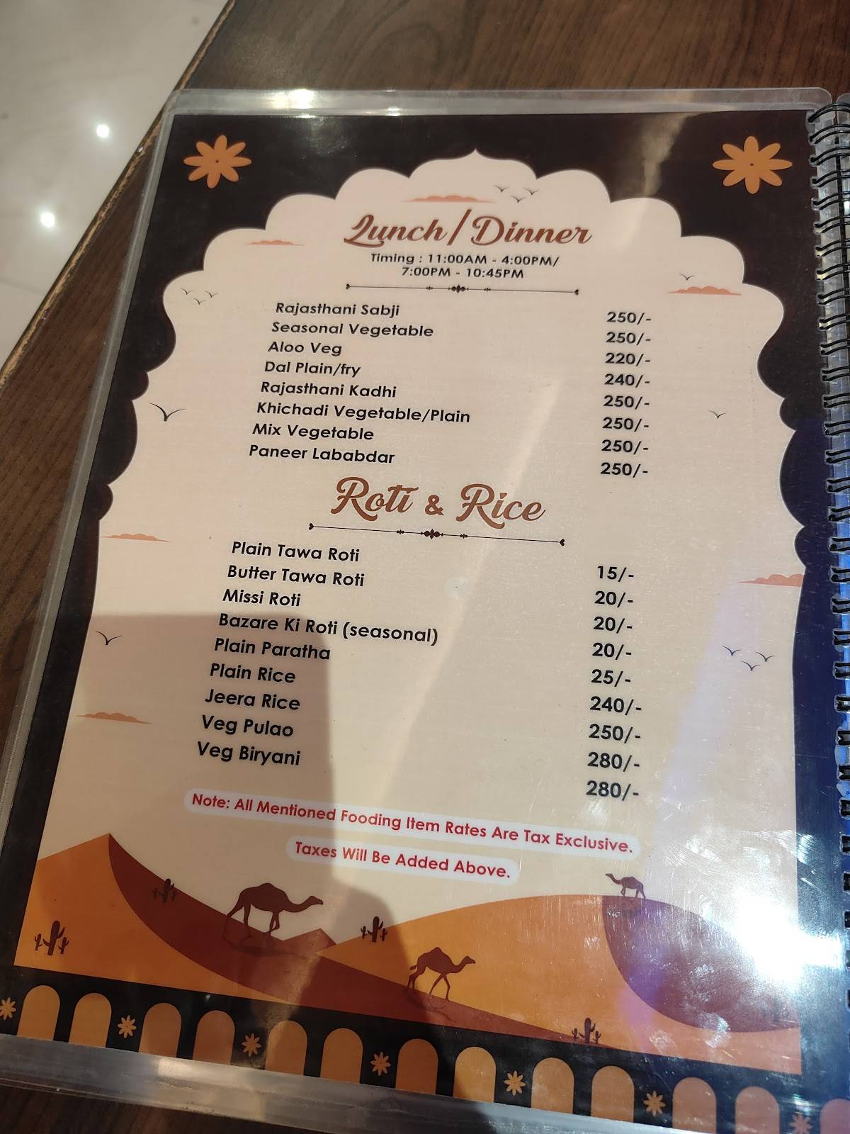 Rajasthani Rasoi - Best Restaurant In Varanasi menu