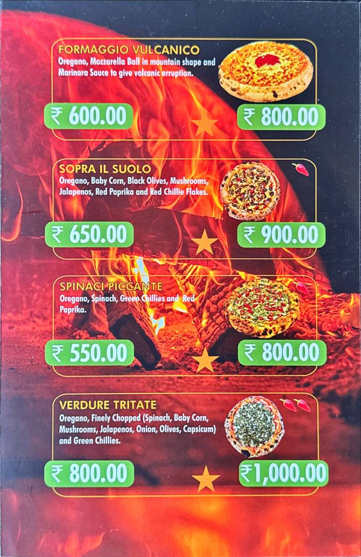 Gustos Pizzeria menu