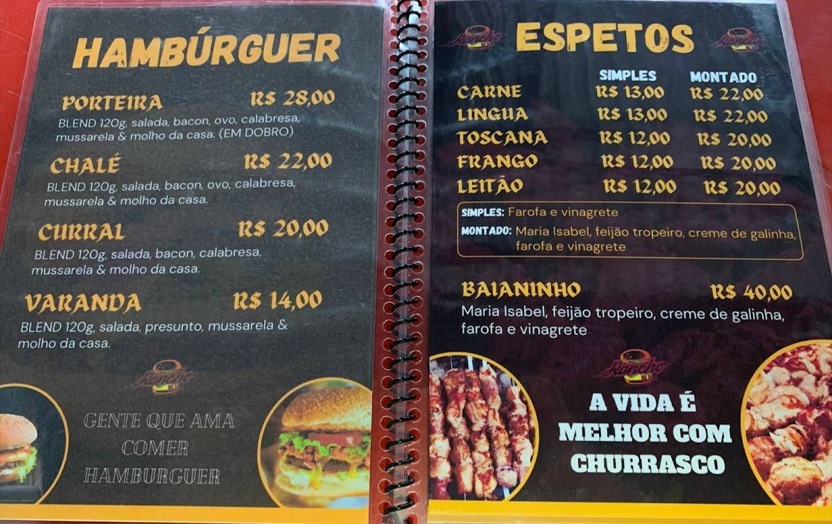 Rancho do Vale Burguer cardápio