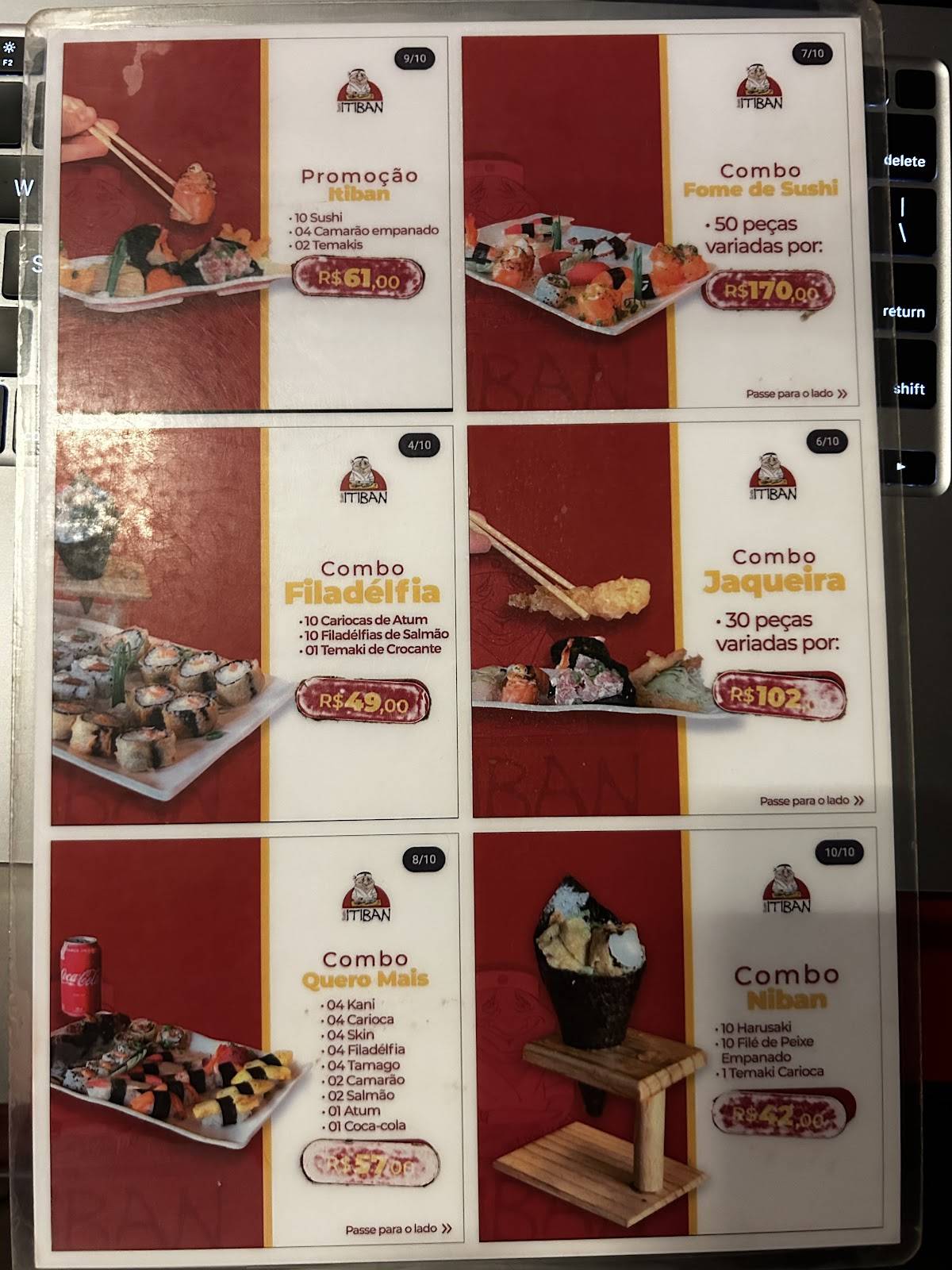 Sushi Itiban cardápio