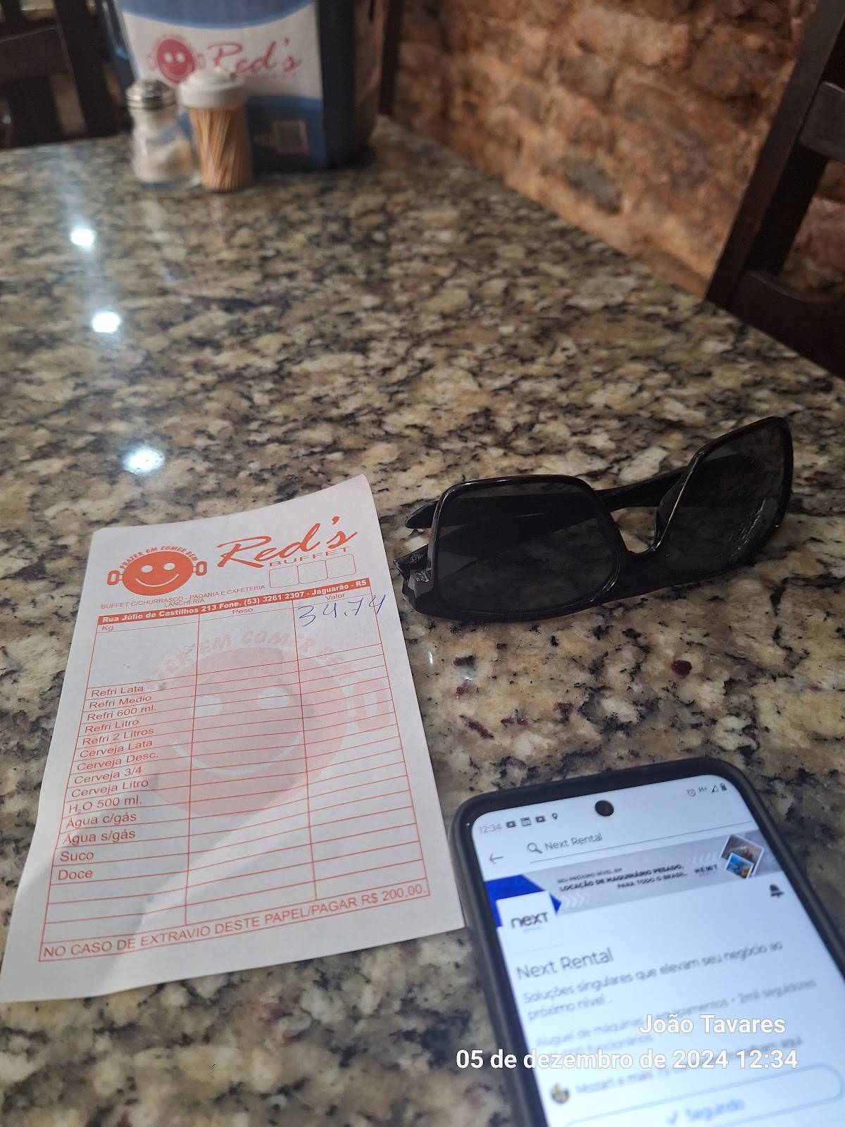 Red’s Restaurante cardápio