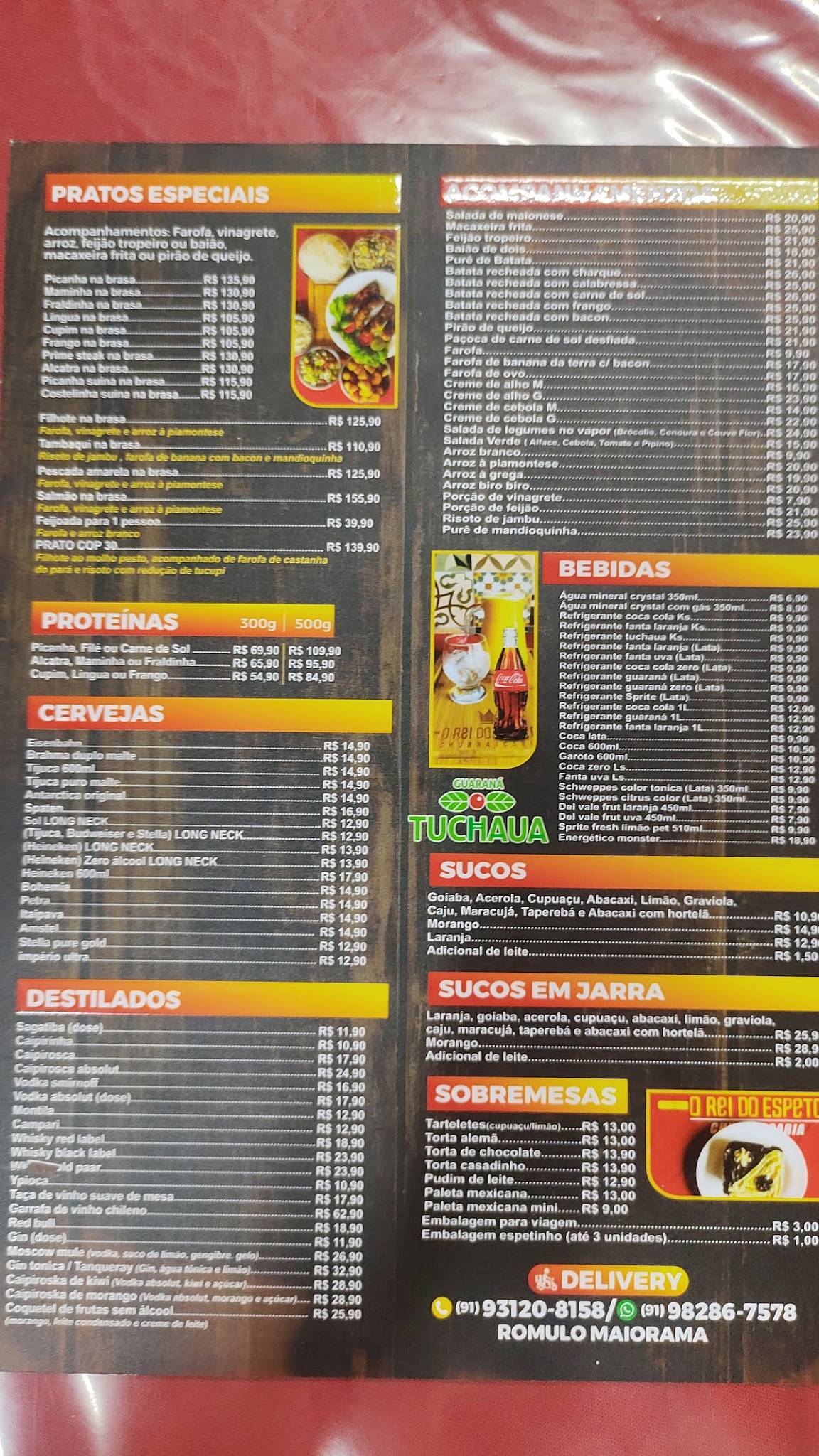 Rei do espeto cardápio