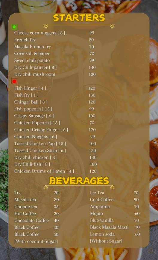 Relish menu