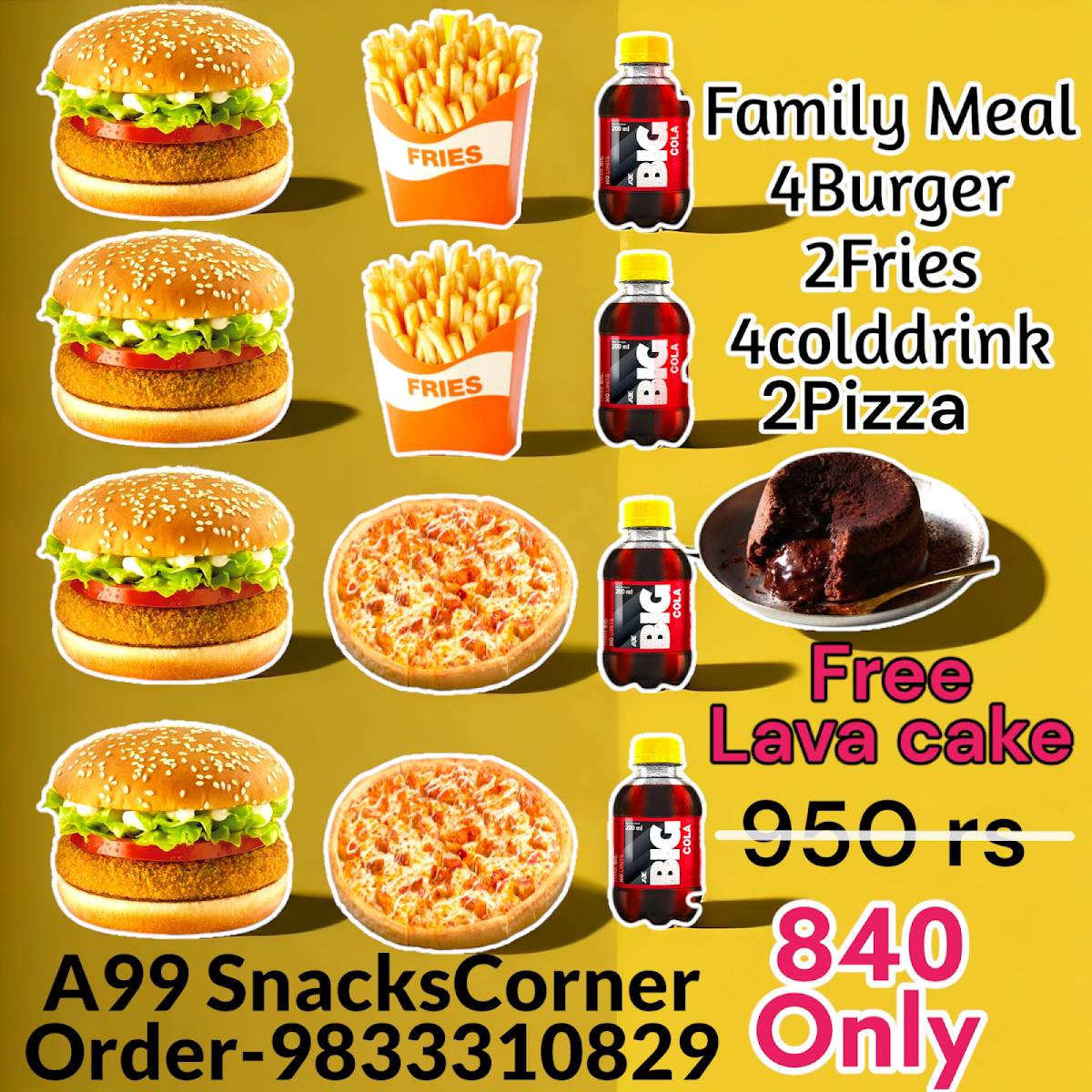 A99 snacks corner menu