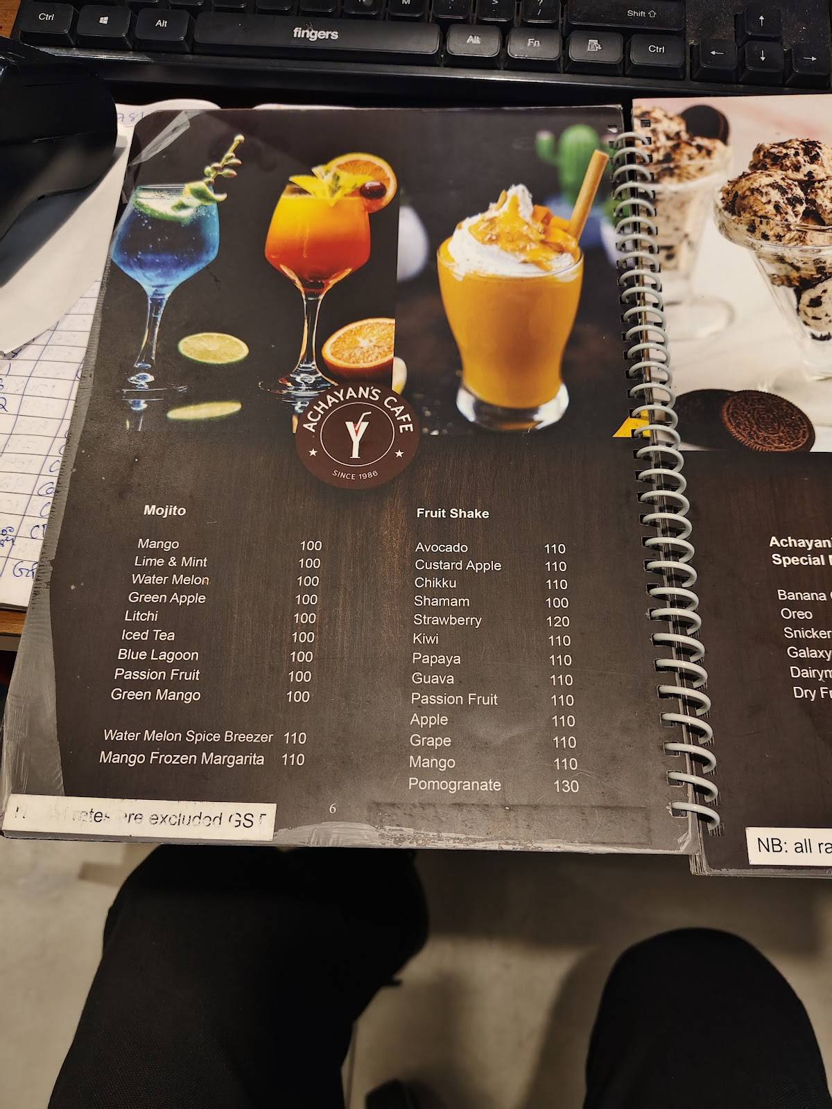 Achayan's Restaurant, Thodupuzha menu