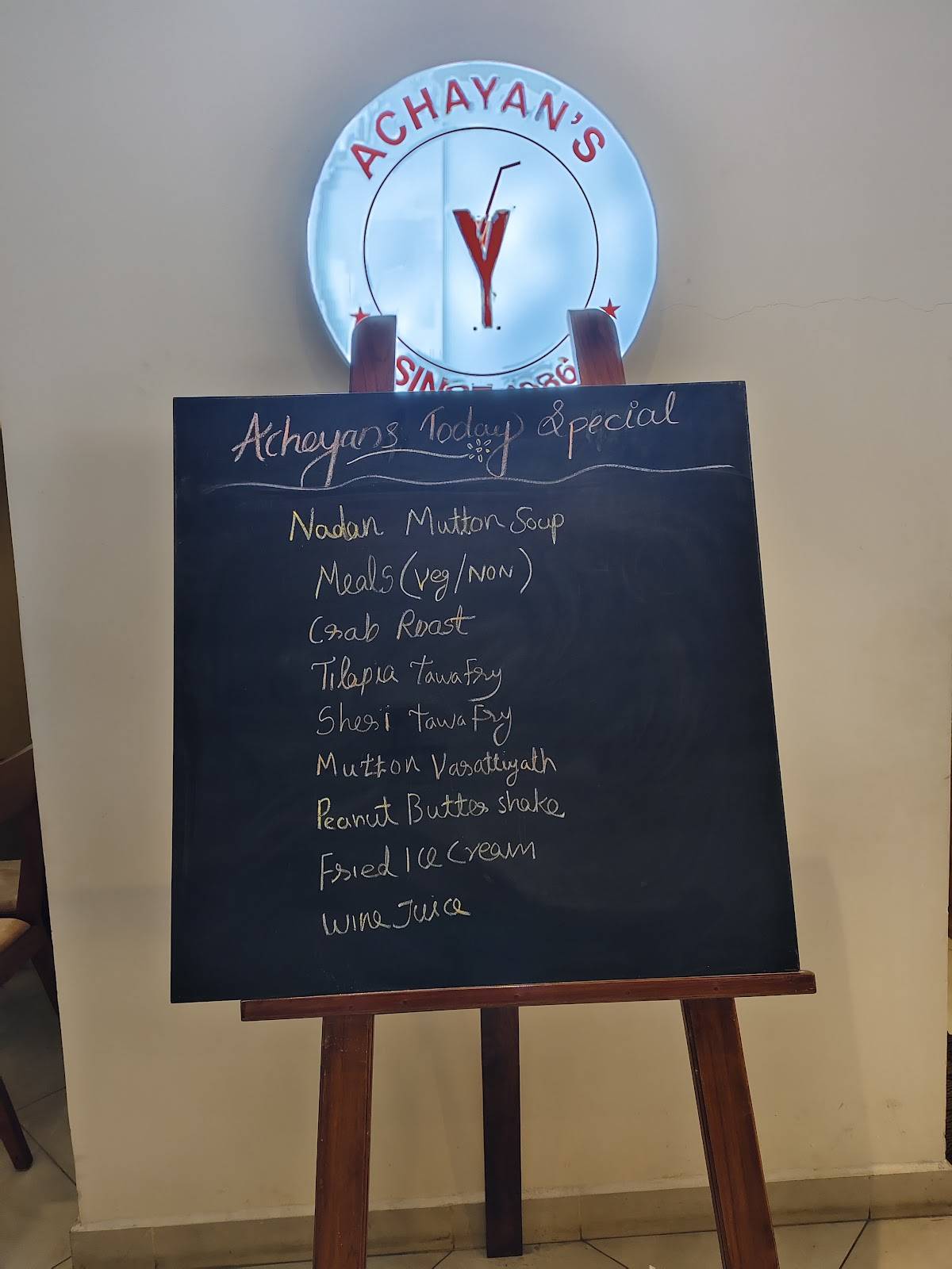 Achayan's Restaurant, Thodupuzha menu