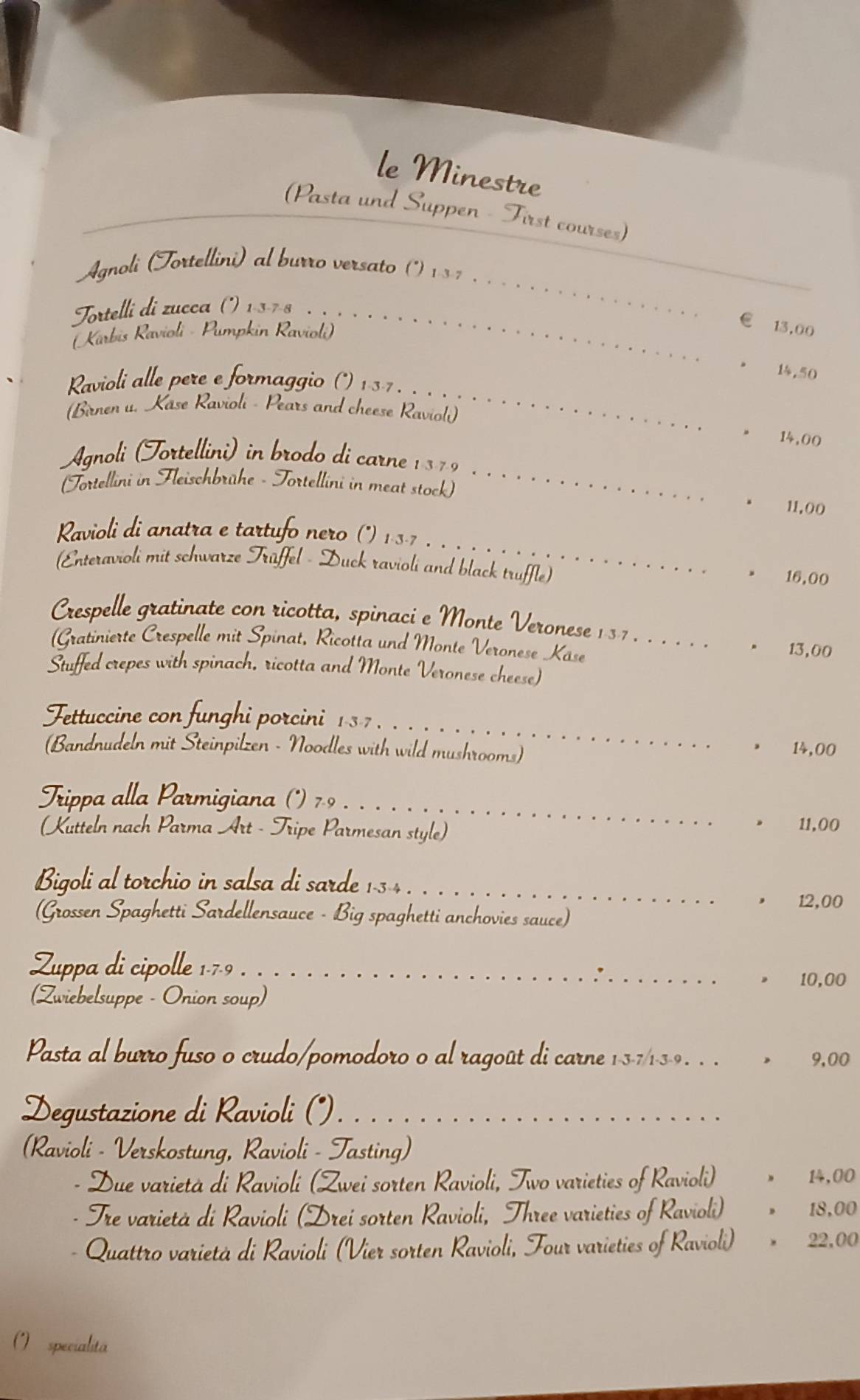Menu di Antica Locanda Mincio 