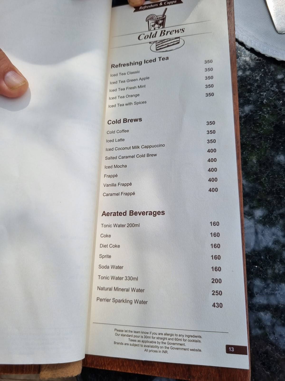 Armoury Cafe, Brunton Boatyard menu