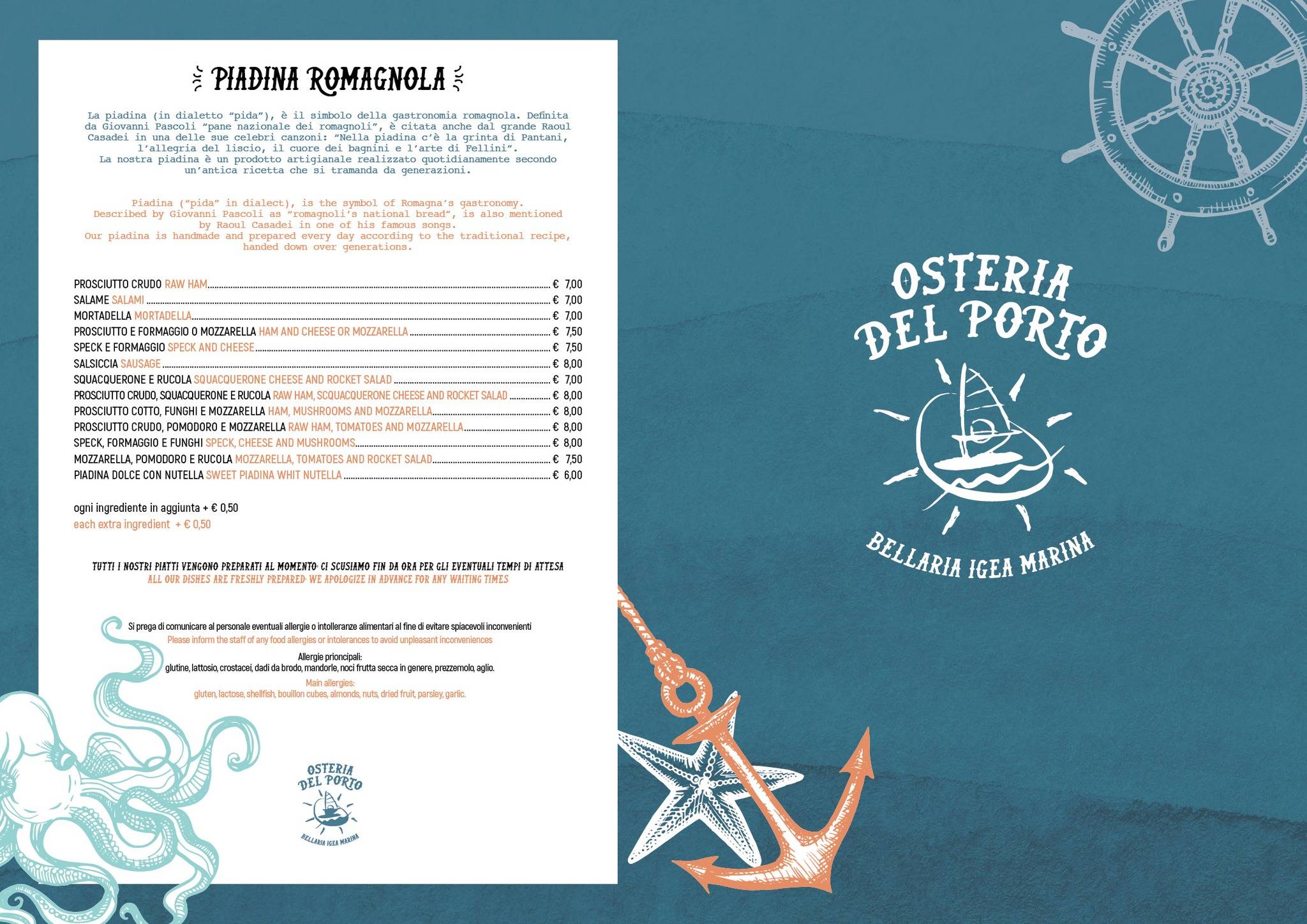 Menu di Atlantic Osteria del Porto 