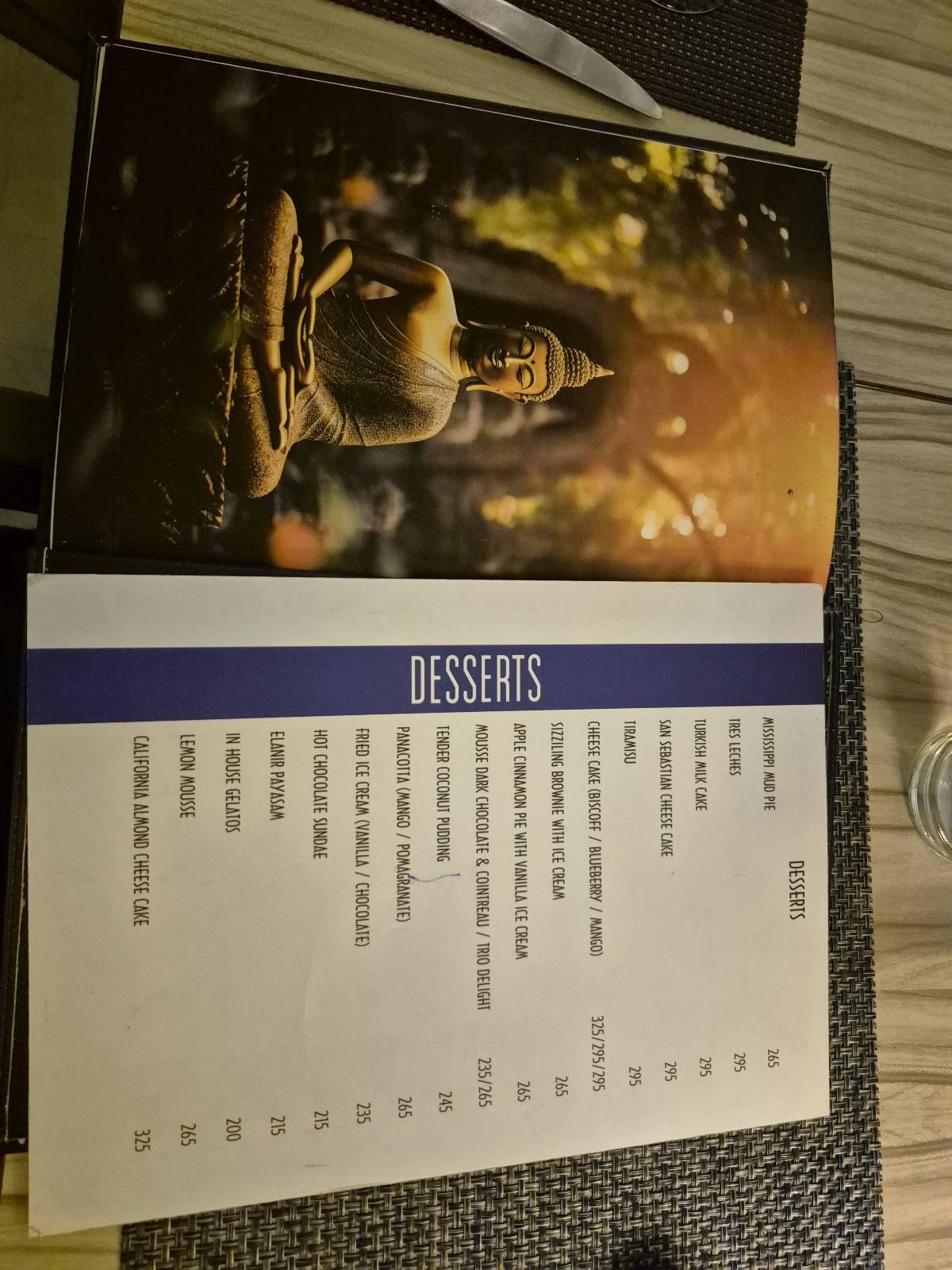 Azzuri Bay menu