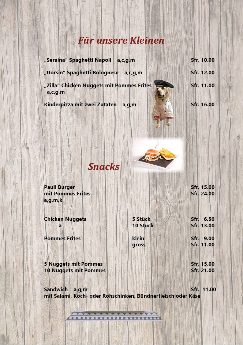 Menu di Restaurant / Bar La Terrassa 