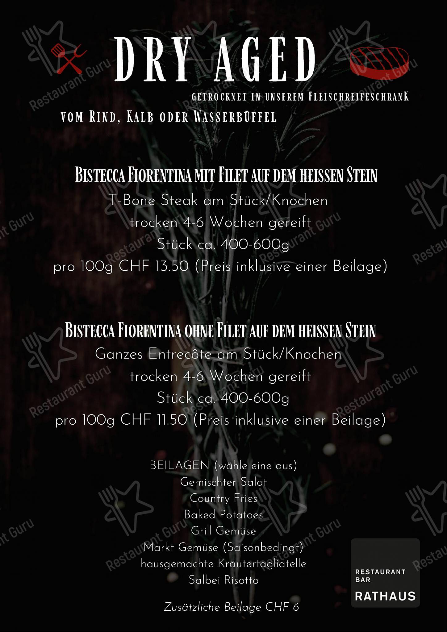 Lunch Menu per Restaurant Bar Rathaus ristorante