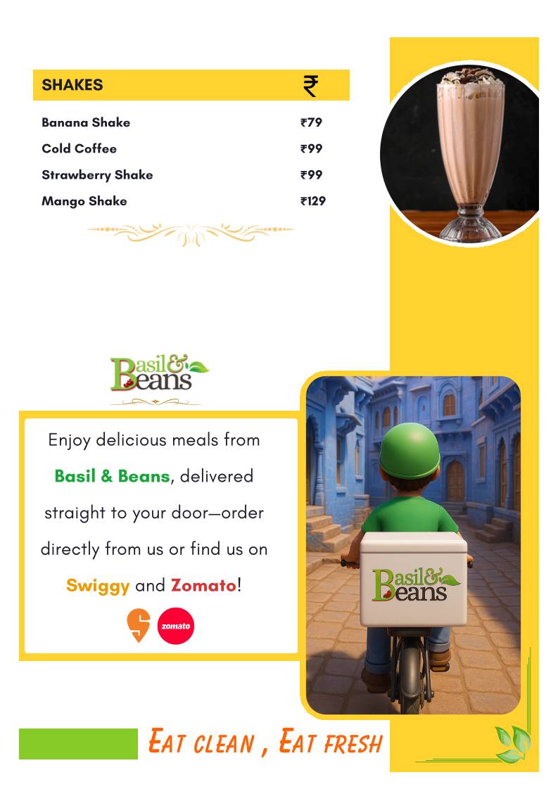 Basil And Beanzz Kitchen menu